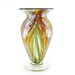 Hand Blown Art Glass Vase - Iridescent Amber , Purple, and Red