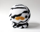 Zebra Octopus Plush with Mustache