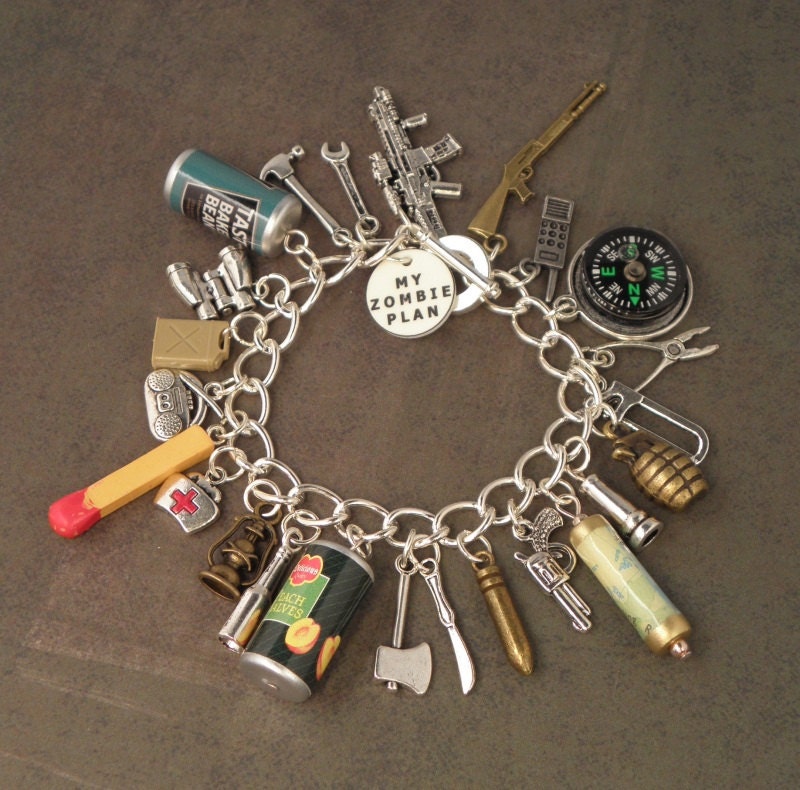 PRE-ORDER..... I've Got A ZOMBIE Plan Charm Bracelet For The Zombie Apocalypse