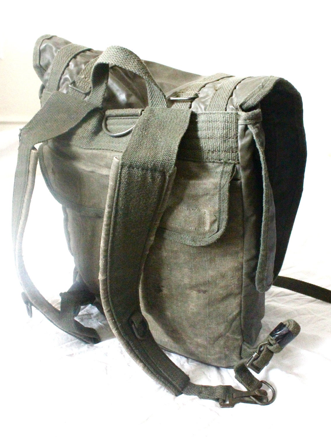 Vintage Military Messenger Canvas Backpack Tote