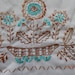 Hand Embroidered Floral Pillow Case, Standard Pillow Case, Turquoise, Aztec,Navaho, Embroidered Pillow Case with a lovely Flower design