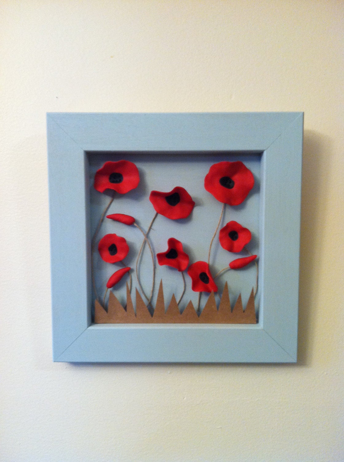 Polymer poppy field shadow box 