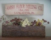 Amish Flour Milling Co primitive painted wood sign red farmhouse kitchen decor made in Montana sign