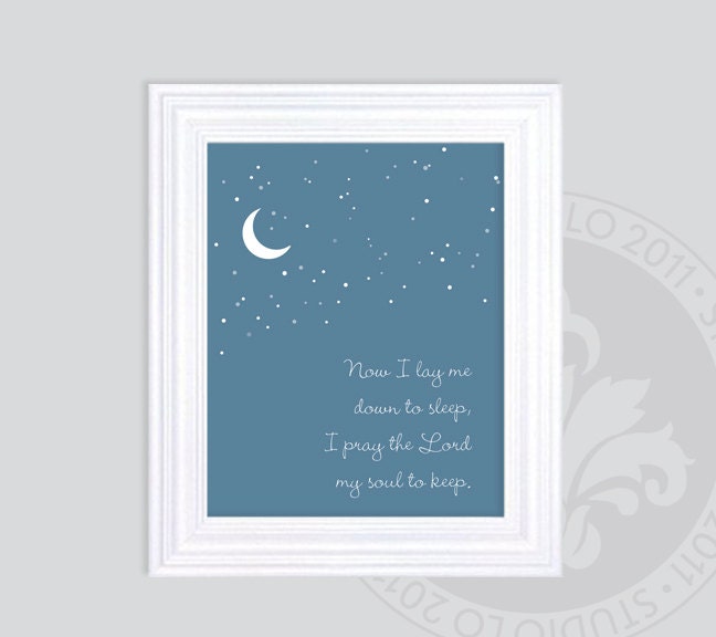 Now I Lay Me Down To Sleep print // 8x10 // Child's Prayer. StudioLO2011