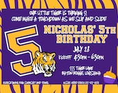 LSU Tiger - Birthday Invitation - digital design
