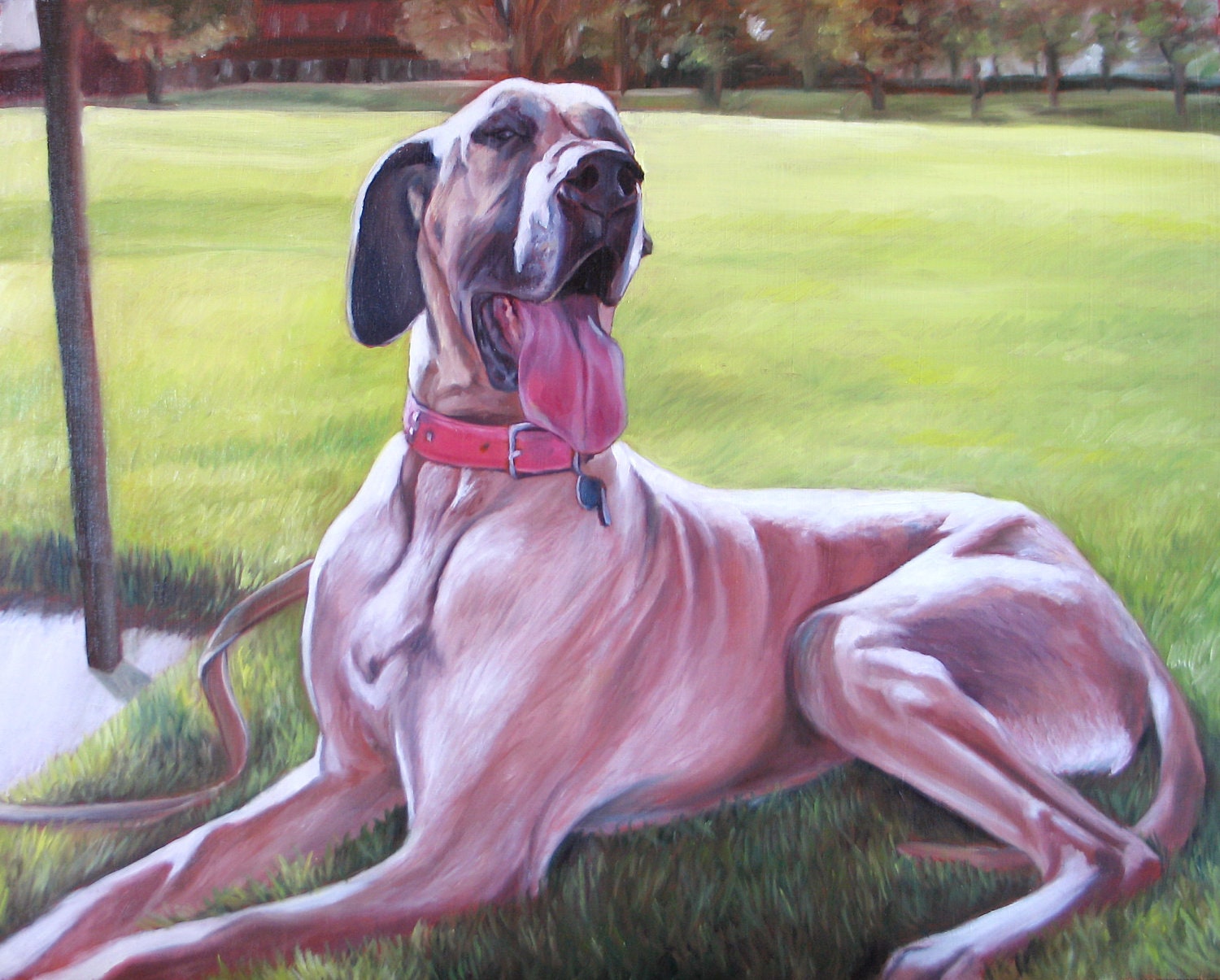 Custom Pet Portrait - Great Dane - Oil Painting - Great Father's Day Gift 8x10