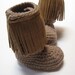 Crochet baby moccasins. Baby booties with fringe. Made to order. Infant and toddler booties.