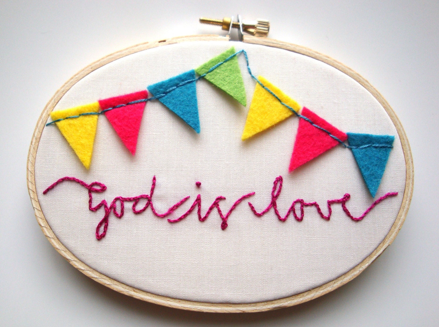 Hand embroidery hoop art christian valentine art god is love christian decor
