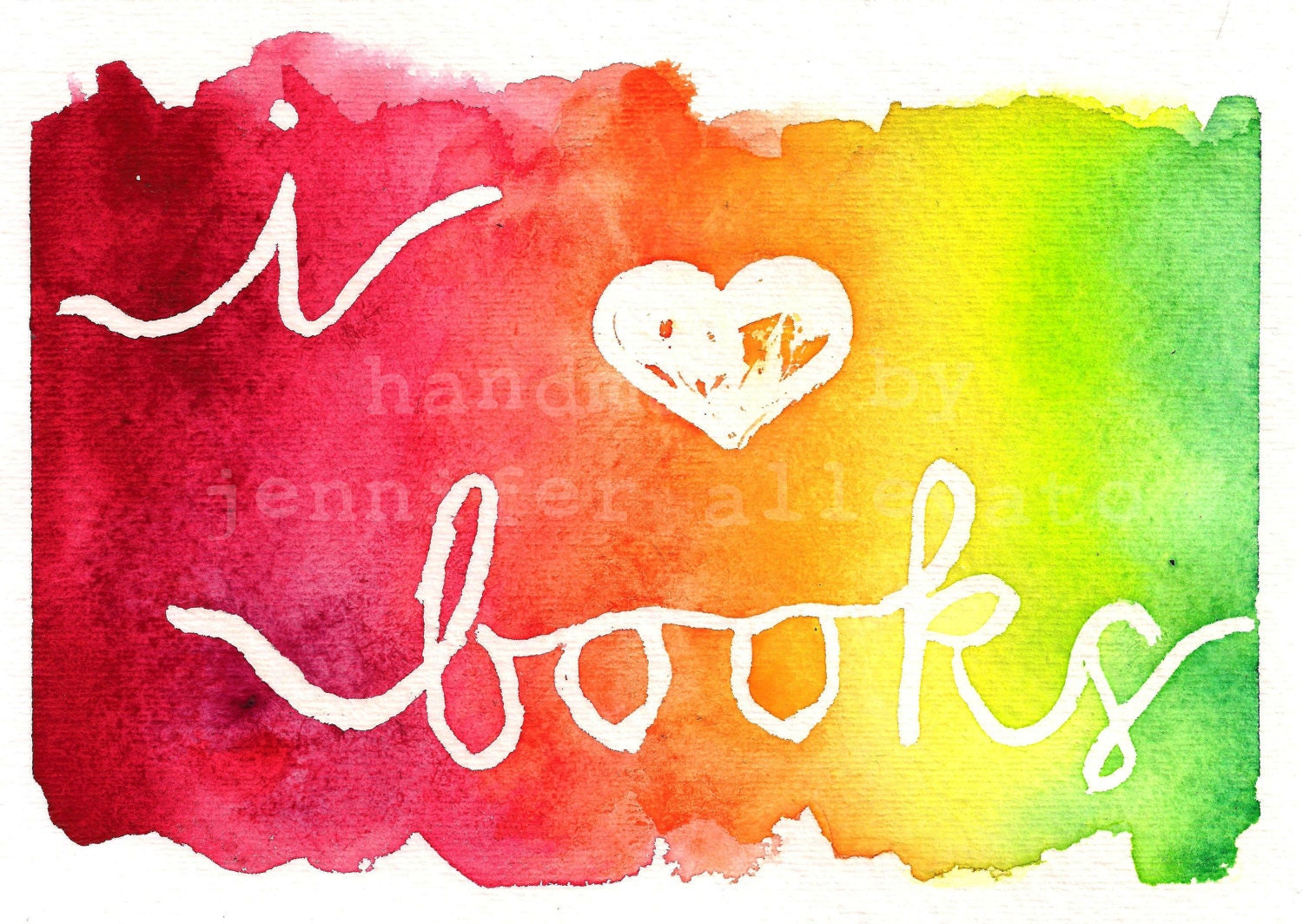watercolor painting I love books wall art dorm decor reading print back to school kids wall art library art