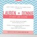 Printable Couples Shower Invitation in Blue and Pink Chevron Pattern