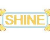 Cross Stitch Pattern, Shine, Bright Yellow and Sky Blue - whiskeyish
