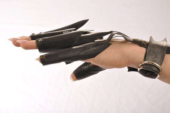 Raising Hell recycled rubber vegan Dragon Gloves or Glingers Order Early for Halloween