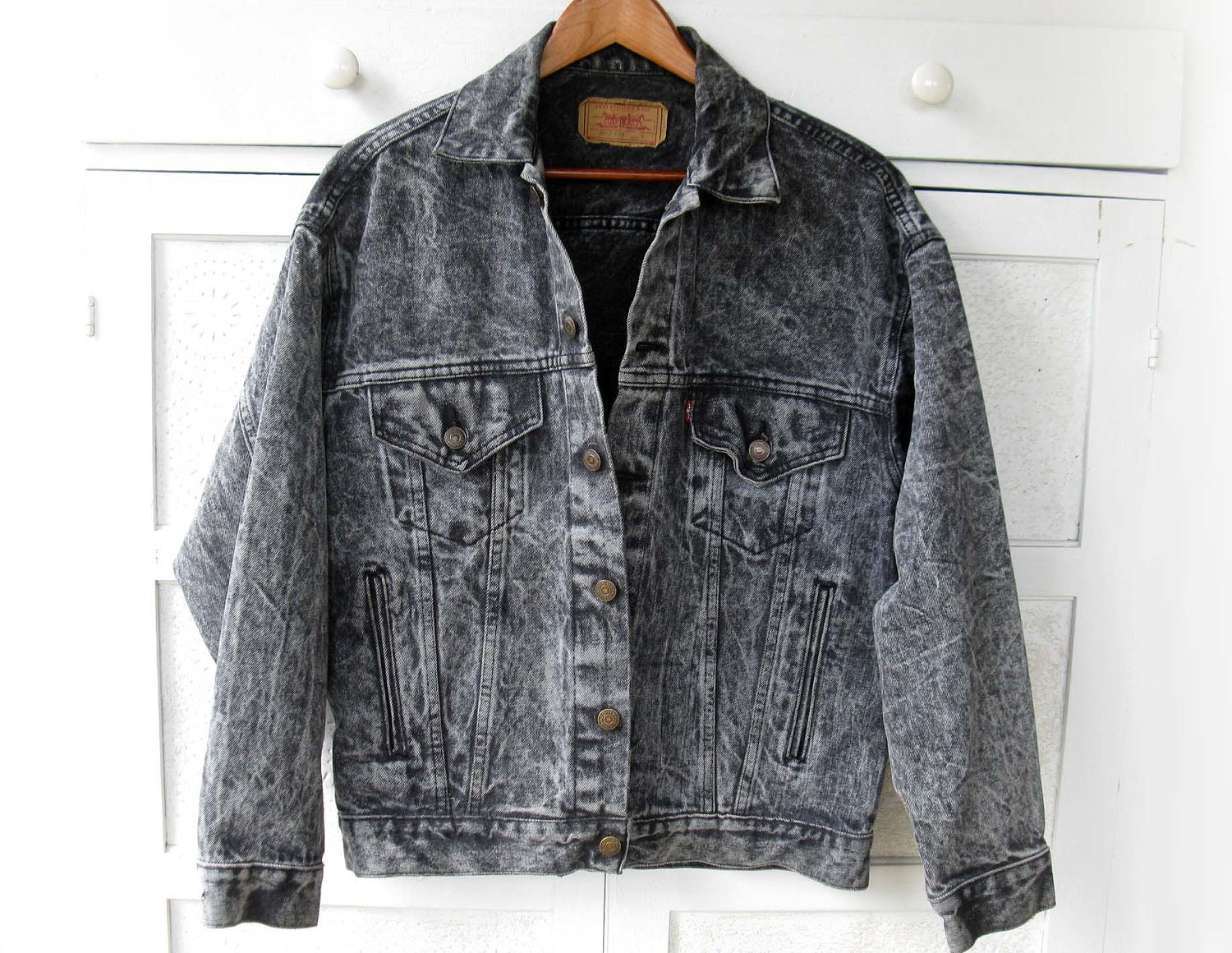 washed black denim