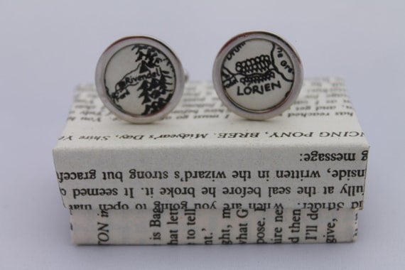 Lord of the Rings// Middle Earth Maps// Literature Cufflinks
