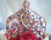 SALE Red, White, Blue Crown Fascinator in Spangling Glitter