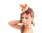 SALE Gold Crown Fascinator in Glorious Glittering Gold and Red