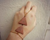 triangle slave bracelet, geometric bracelet, bracelet ring, ring bracelet, art deco