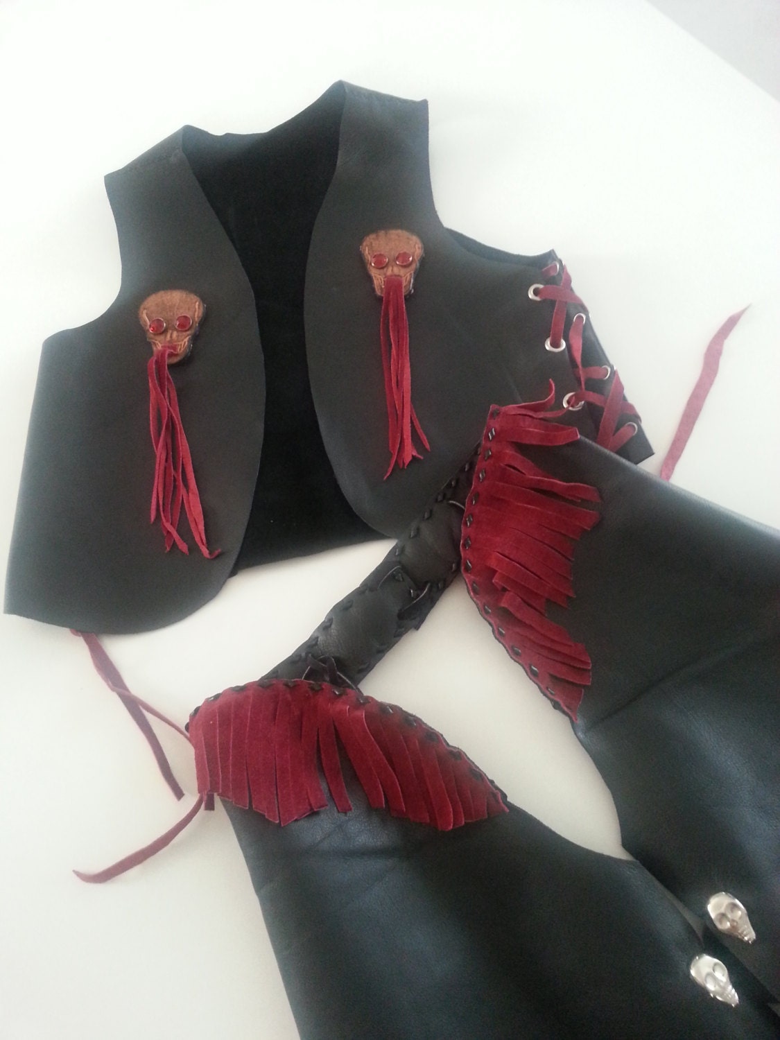 Items similar to Kids Leather Vest and Chaps on Etsy