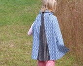 Kids Cape, Boys Cape, Superhero Cape, Reversible, Waldorf Inspired, Blue, Black, White, Fits 3-8, Free US Shipping