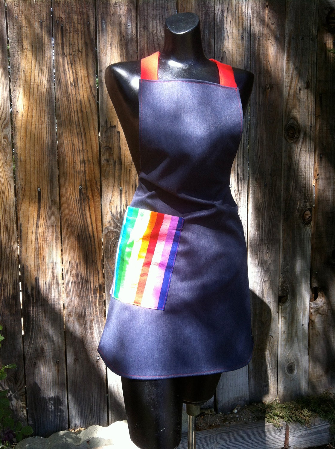 Denim and Rainbow Water Resistant Pride Apron