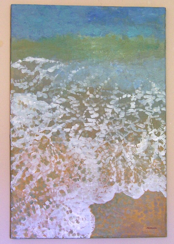 Original painting...Sand and Sea Foam 24 x 36 by houseofthesun