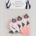 Pack of three origami Birds with pattern print, packed, Rose, Blue, Beige