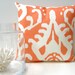SALE Tangerine orange ikat cushion 45x45