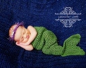 NEWBORN Crochet Mermaid Tail and Headband