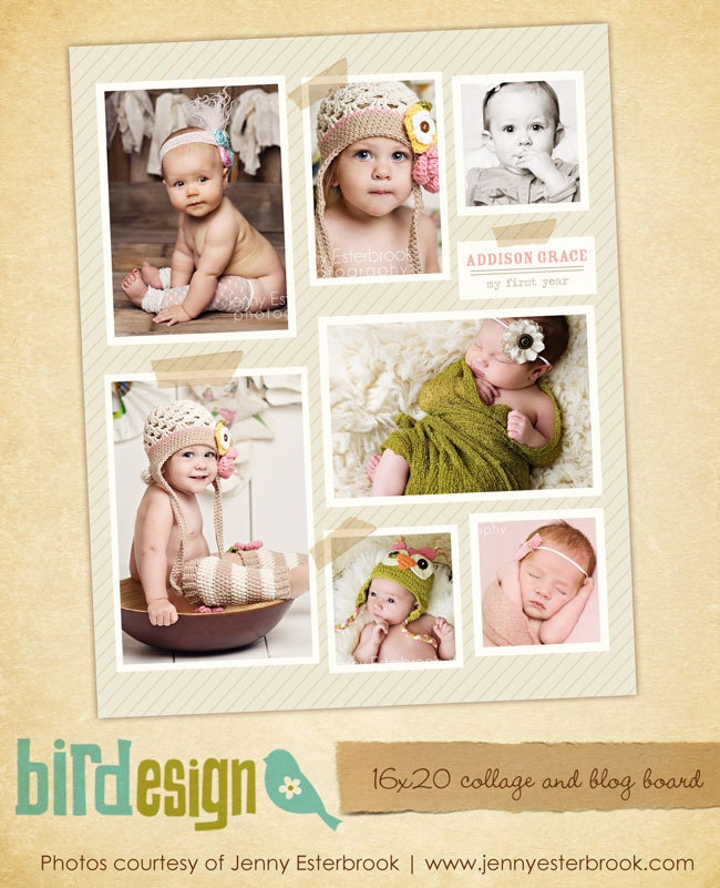 INSTANT DOWNLOAD - Blog Board & 16x20 Collage Template - E466