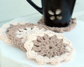 Creamy pink Crochet Coasters/Doilies, Set of 4