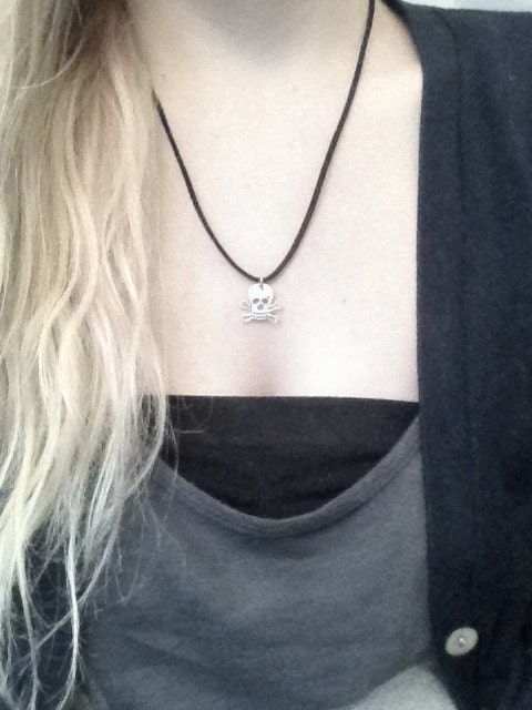 Skull and Crossbones Cord Neckalce