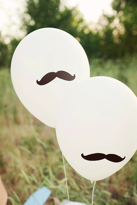 RESERVED FOR ANGELA - Mustache Party Balloons - Set of 10