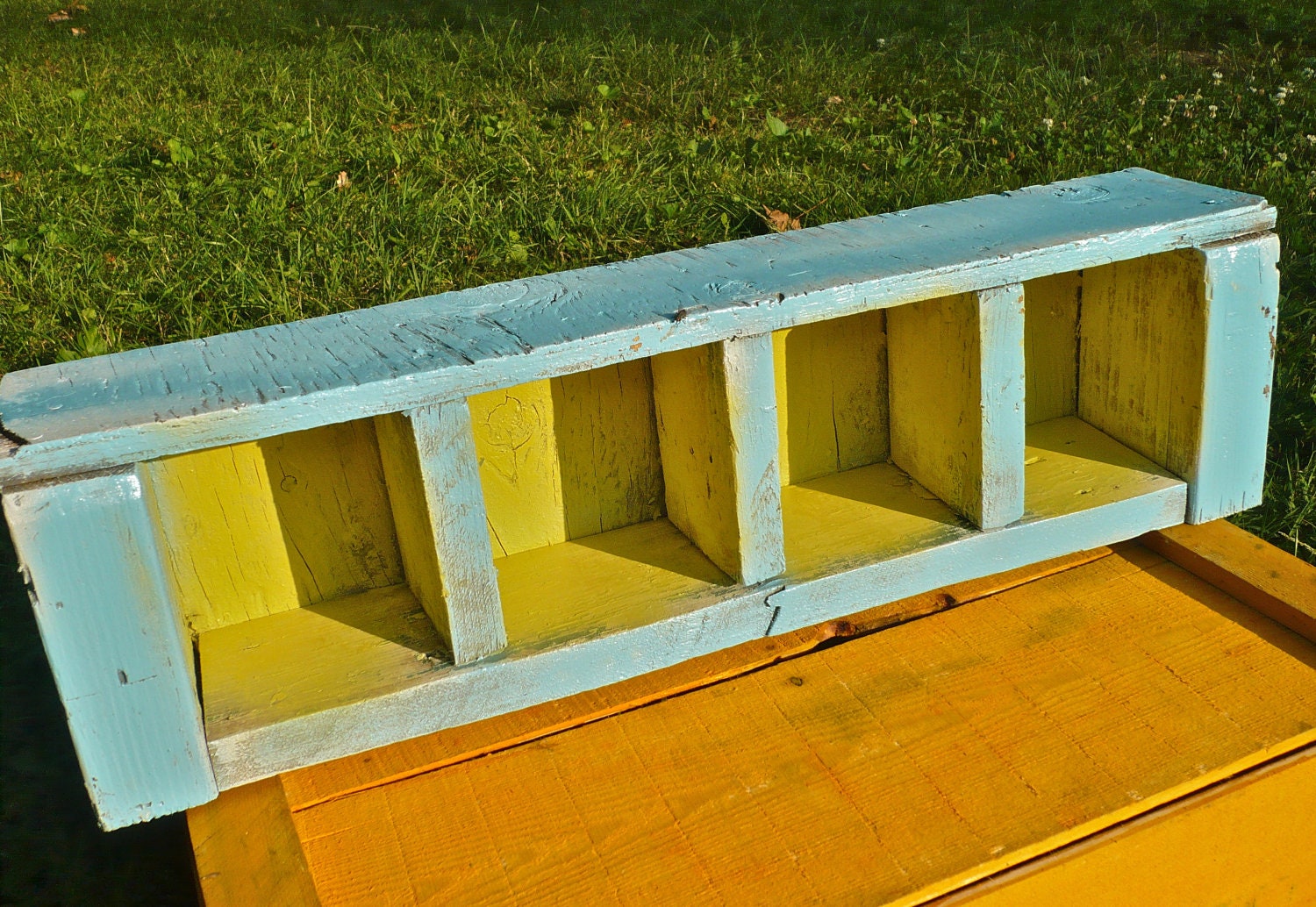Small Vintage Shelf Primitive Painted Wood