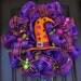 Lighted Halloween Wreath. Halloween Wreath,, Lighted Wreath, Wreath,Witch Hat, Witch Wreath, Halloween Decor, Door Hanger