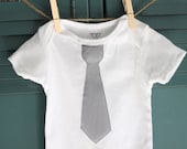 Hipster Skinny Tie Onesie: Gray