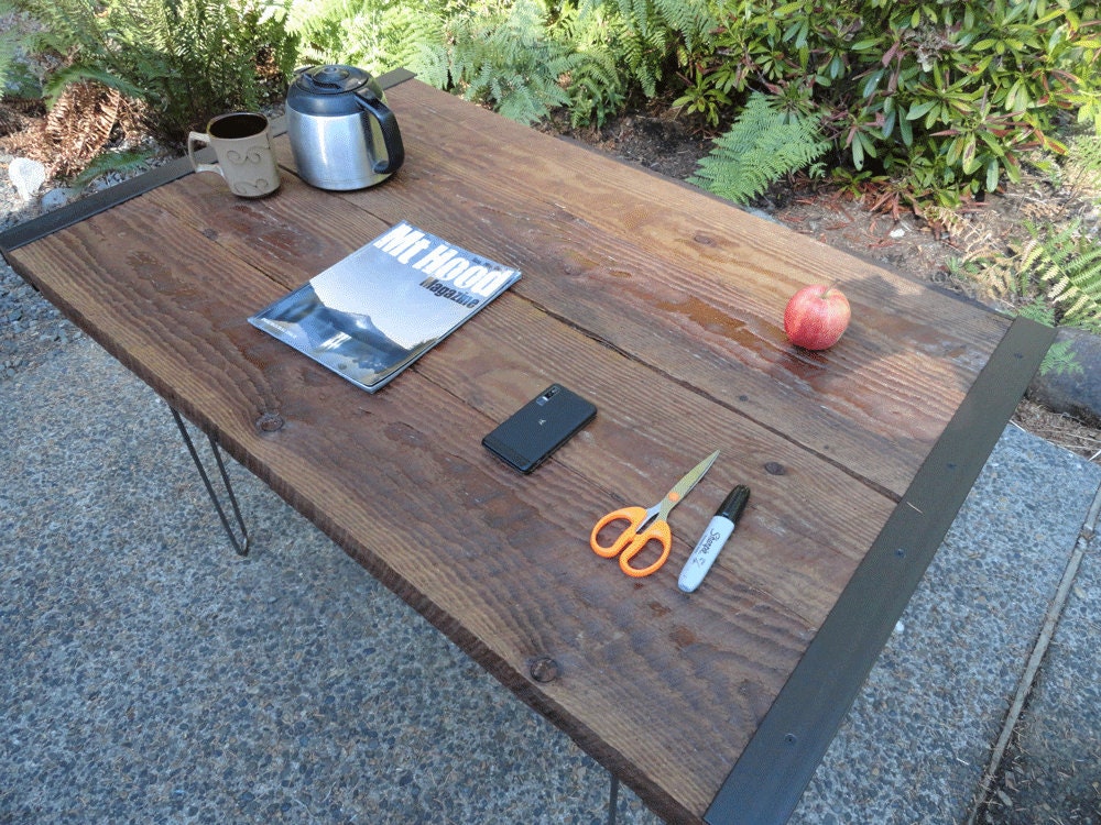 Industrial desk with hairpin legs 48 x 24