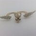 Two finger ring, Goth, Angel winged skull  ring, skull ring, Gothic, Golden skull ring,