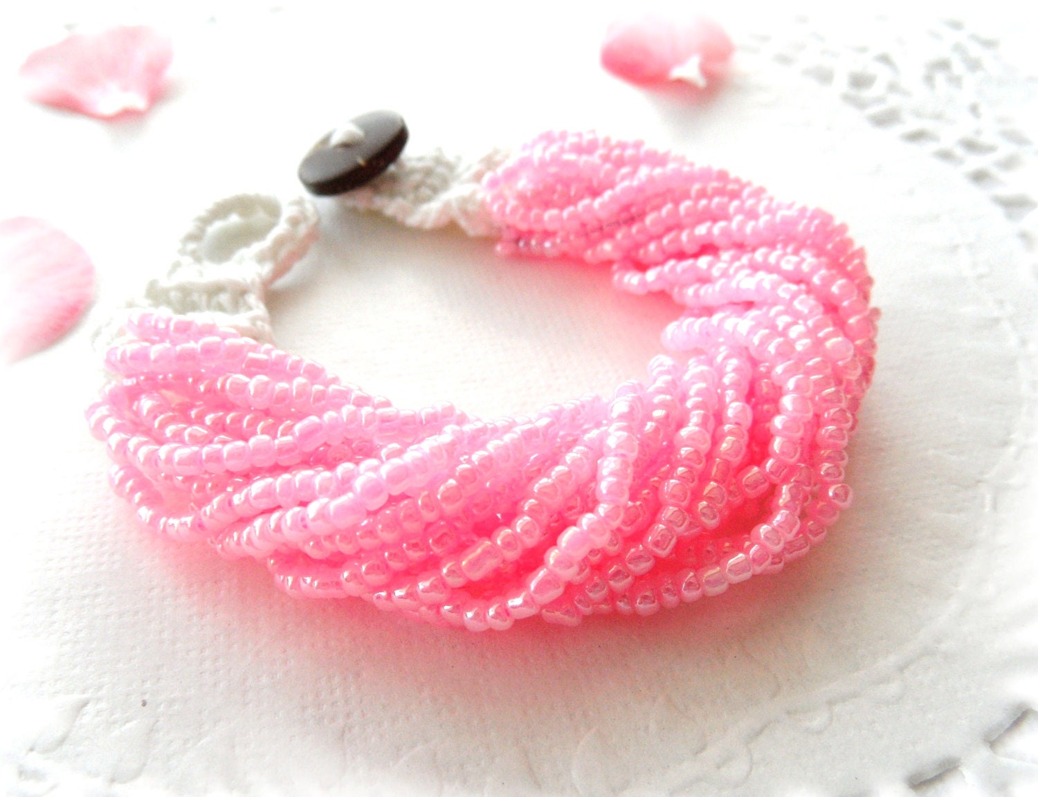 Pink Pearl Bracelet - Handmade Fashion Jewellery