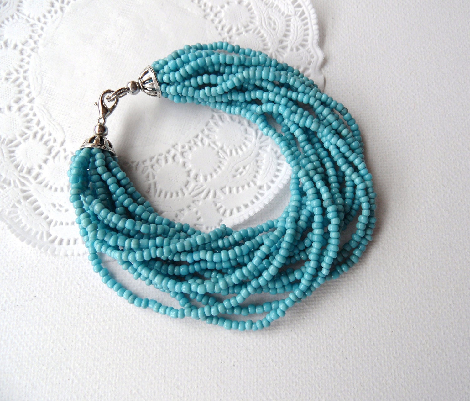 Handmade Fashion Jewelry Blue Tibet Jade Beads Bracelet Bangle