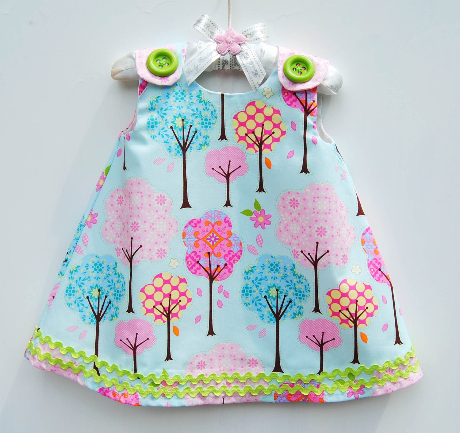 Sweet Little Things - Toddler Clothing - Baby Girls - Top Fashion Girls Clothing - Natural Dress - Trees - KK Children Designs - 3M to 4T