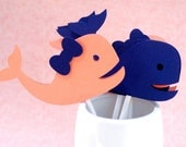 Little Whale Cupcake Toppers - set of 12