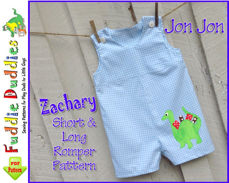 Baby Boy's Romper Pattern, Jon Jon Pattern, Longall pdf sewing pattern. INSTANT DOWNLOAD. Short and Long Romper Pattern, 9mo-4t
