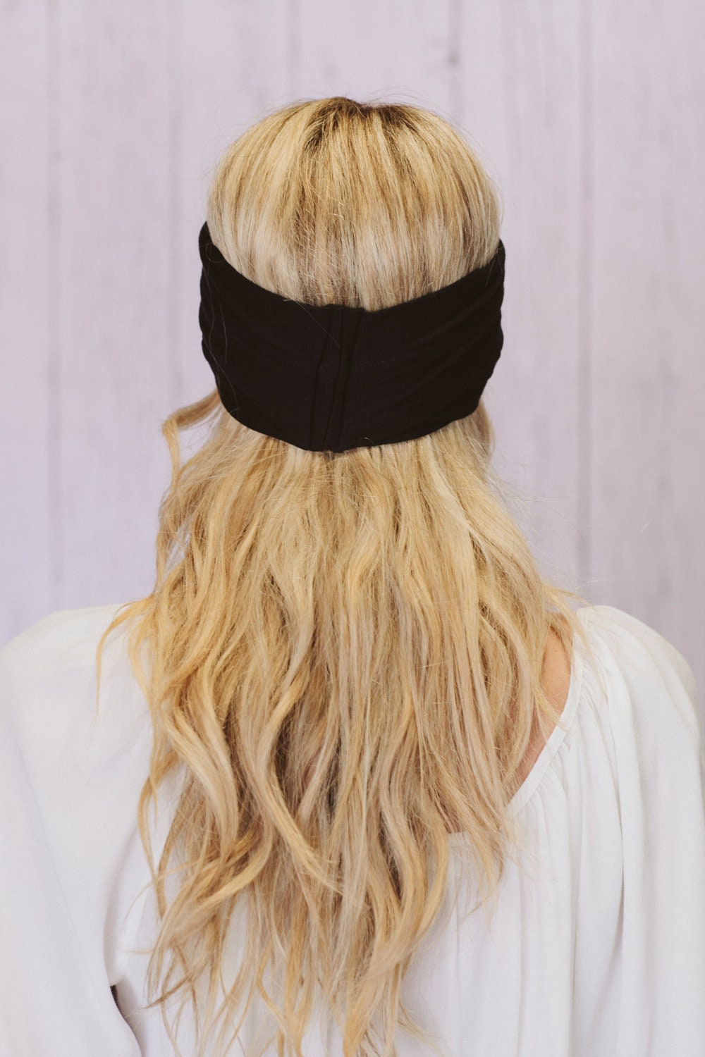 Black Turban Headband Cotton Spandex Workout Hair Bands Women's Fashion Hair Band Headband