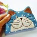 Cat purse / Cat zipper purse / Cat coin purse / Hand embroidery / Gift bag / Small bag zippered