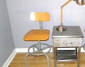 Vintage Chair Science Lab Seat Adjustable Industrial Stool Maple Seat and Back Retro Furnishing Steampunk Eclectic Home Decor