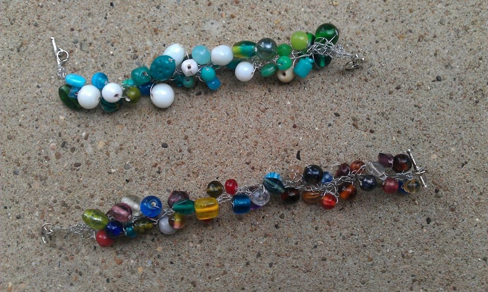 Two Crocheted Wire Bracelet