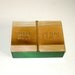 Vintage 1960's PARK SHERMAN Enameled Desk Accessory Box, Rubber Bands/ Paper Clips, Brushed Brass & Emerald Green Enamel, Mid Century USA