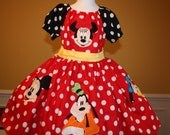Mouse and friends inspired Peasant Dress 2t - 8