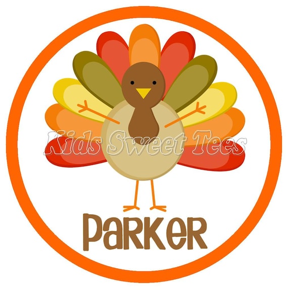 Thanksgiving turkey- personalized - digital image - Fall - Autumn Il_570xn