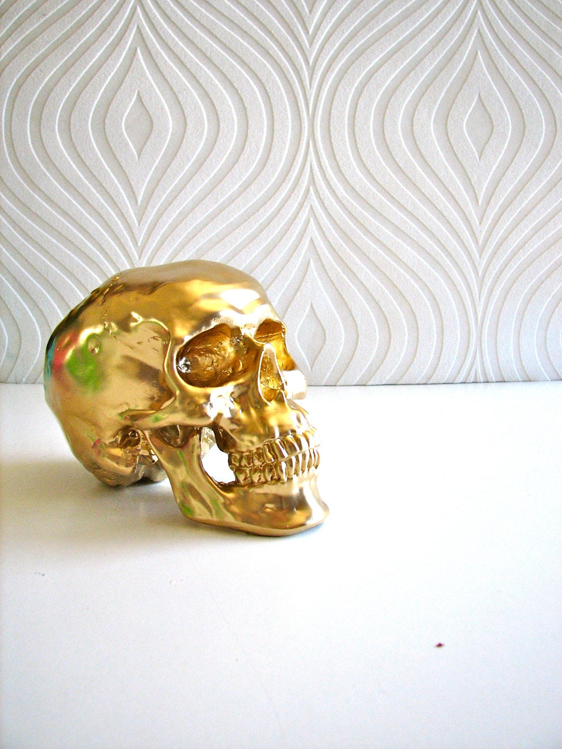 Halloween Skull Head in gold: Mr. Smiley